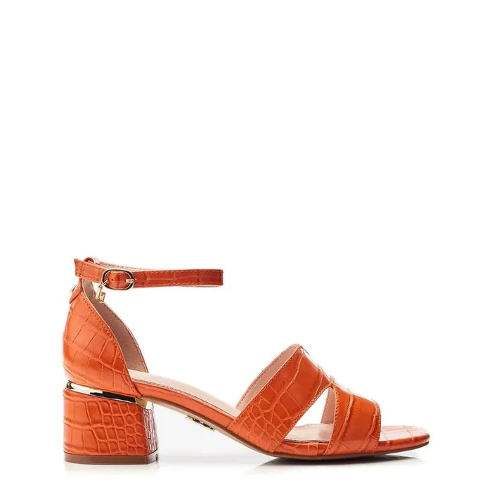 Women Moda In Pelle Heeled Sandals Nafiah Orange Porvair