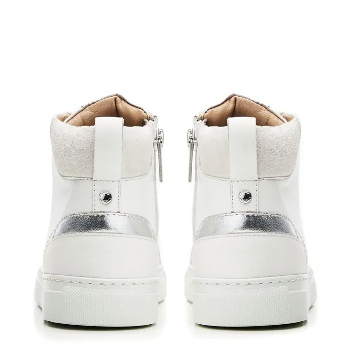 Women Moda In Pelle HighTop Trainers Aya White Nappa