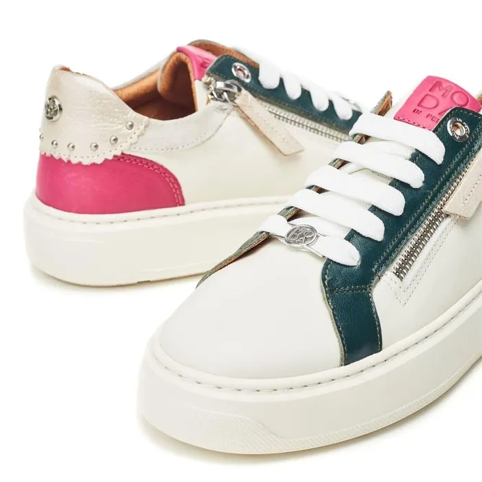 Women Moda In Pelle White Trainers Baudry Off White Leather