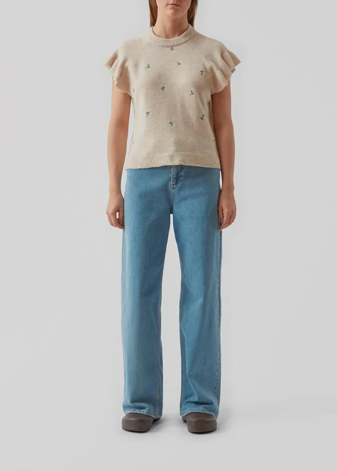 Women Modstrm Blouses and Knitwear OlavMD Vest Cream Milk