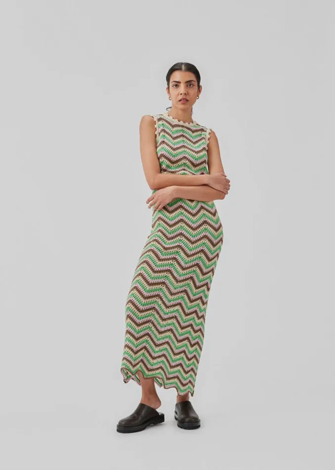 Women Modstrm Dresses CaryMD Dress Green Sorbet Stripe