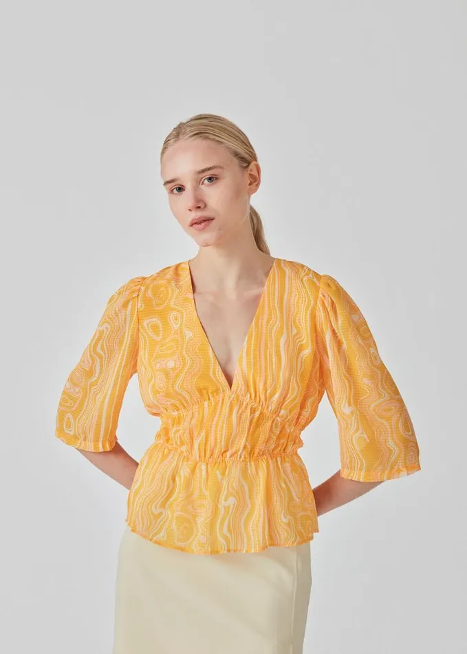 Women Modstrm Tops DonteMD Print Top Peachy Swirl