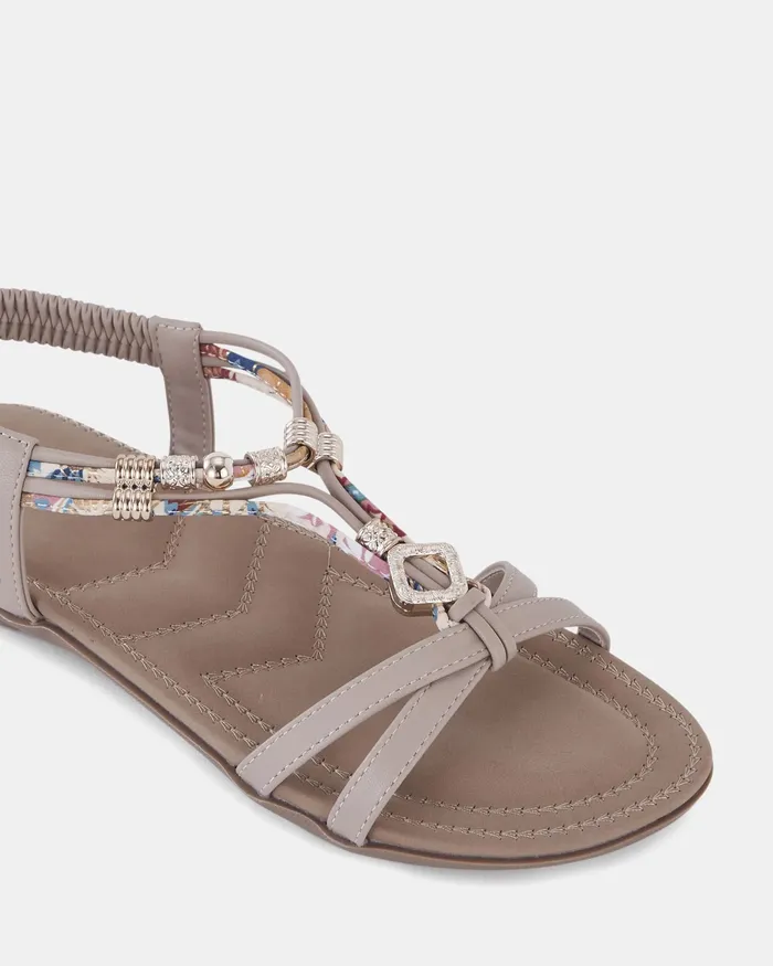 Women NOVO Shoes ELDARLING NUDE Strappy Sandals Flat Sandals