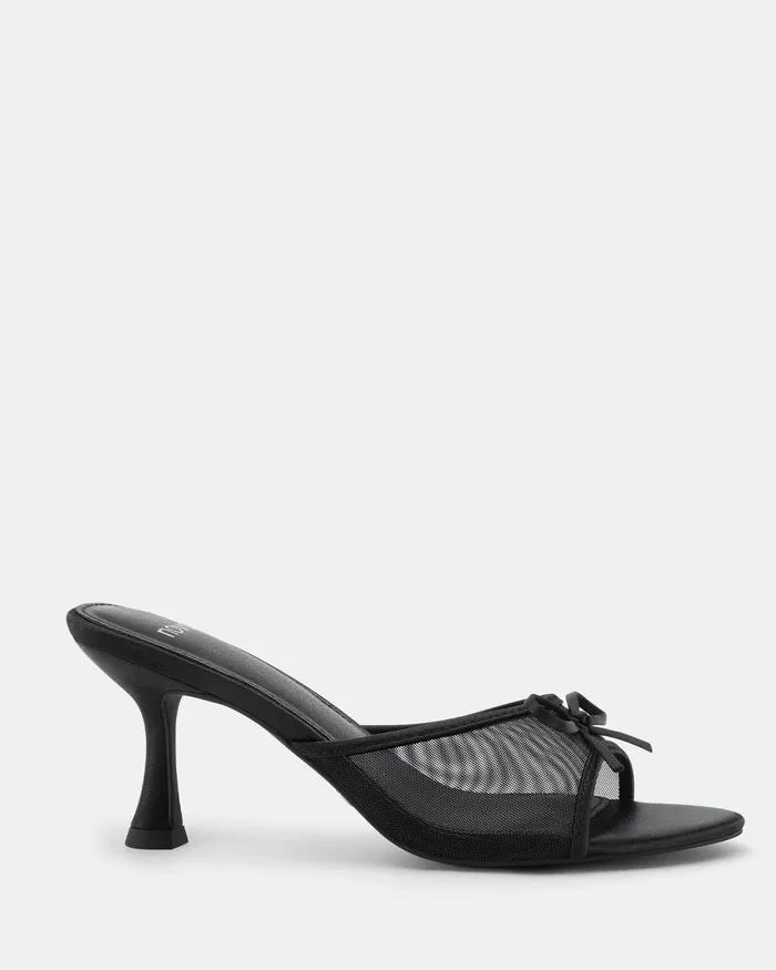 Women NOVO Shoes FLORIAN BLACK Mules Peep Toes