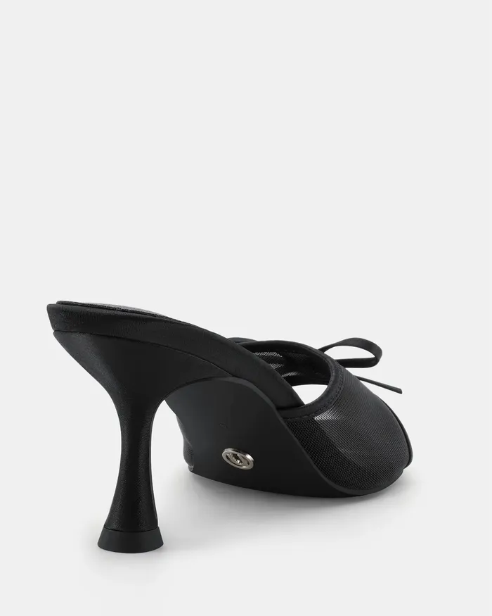 Women NOVO Shoes FLORIAN BLACK Mules Peep Toes