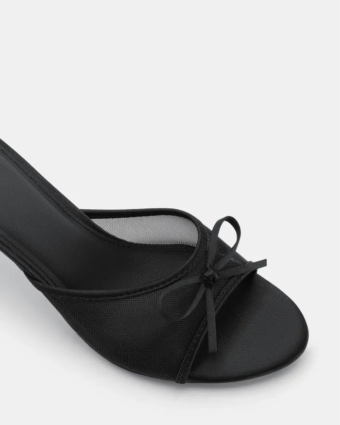 Women NOVO Shoes FLORIAN BLACK Mules Peep Toes