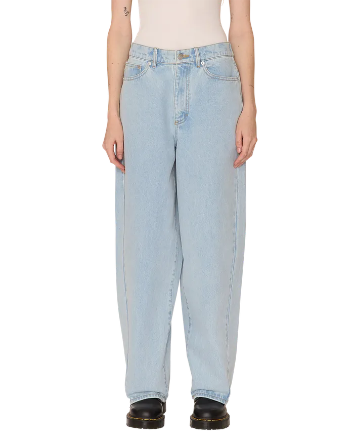 Women OBEY Clothing LEAH III BAGGY DENIM Lucid BOTTOMS