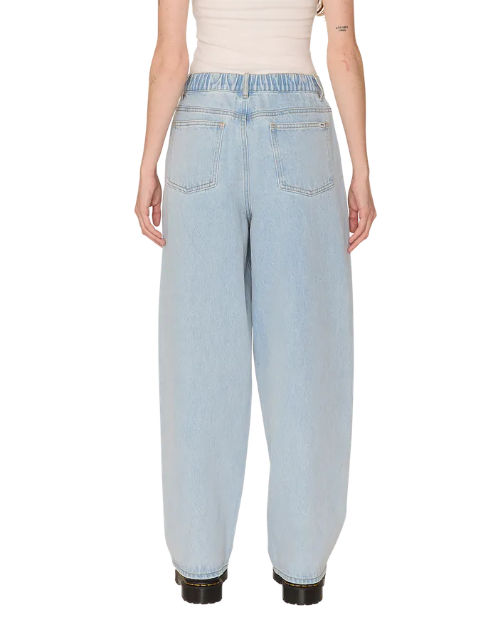 Women OBEY Clothing LEAH III BAGGY DENIM Lucid BOTTOMS