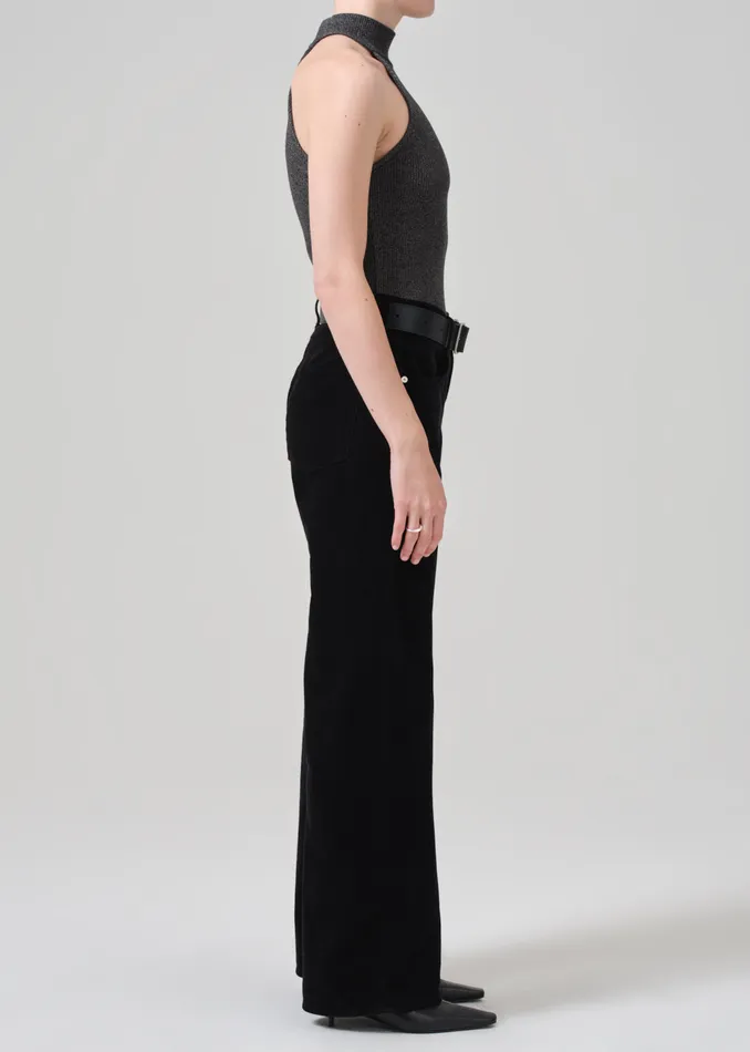 Women Pants Citizens Of Humanity Annina High Rise Wide Leg 30034 Corduroy In Black