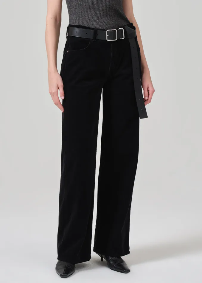 Women Pants Citizens Of Humanity Annina High Rise Wide Leg 30034 Corduroy In Black