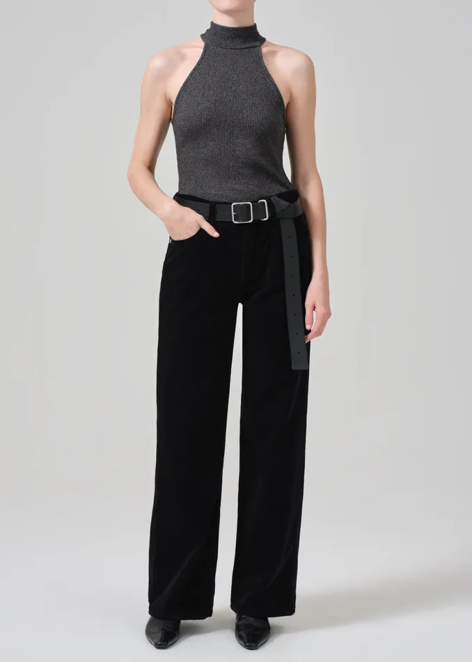 Women Pants Citizens Of Humanity Annina High Rise Wide Leg 33034 Corduroy In Black