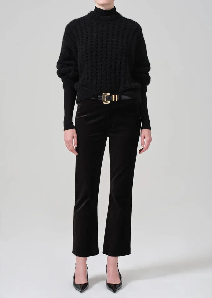 Women Pants Citizens Of Humanity Isola Cropped Trouser Velvet In Black