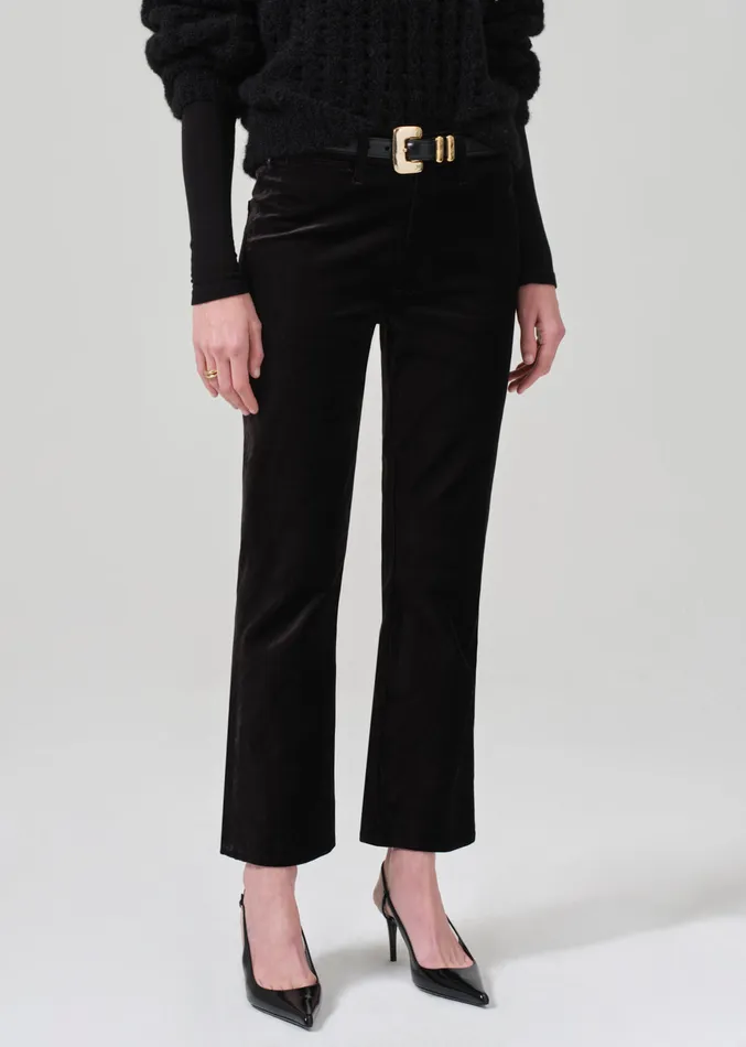 Women Pants Citizens Of Humanity Isola Cropped Trouser Velvet In Black