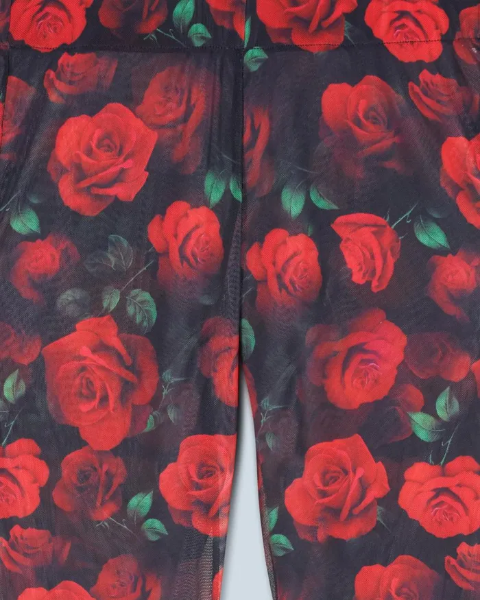Women Pants From Future Mesh Flare Pants Passionate Rose