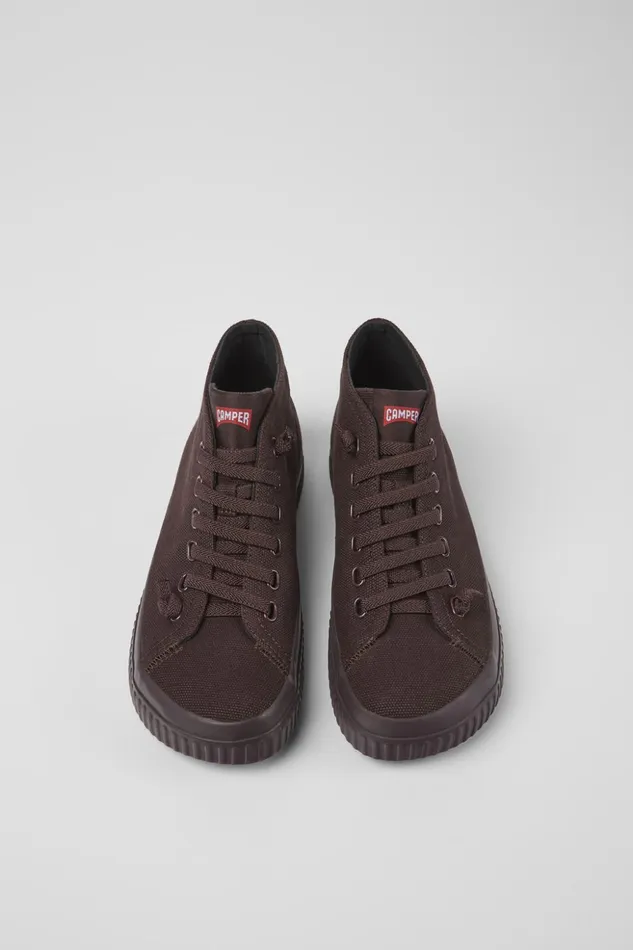 Women Peu Roda Burgundy Recycled Cotton Sneakers Camper Ankle Boots Women Peu Roda Burgundy Recycled Cotton Sneakers Camper Ankle Boots