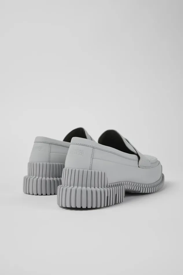 Women Pix Gray Leather Loafer Camper Formal Shoes Women Pix Gray Leather Loafer Camper Formal Shoes