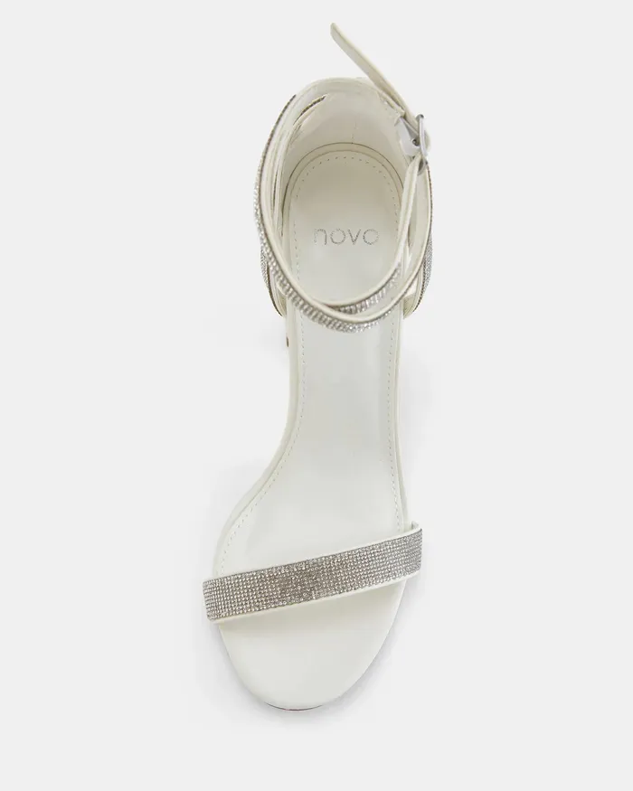 Women PRINCES WHITE High Heels Party NOVO Shoes