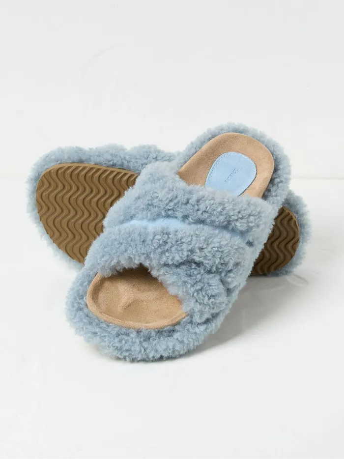Women Pyjamas and Nightwear Fat Face Borg Blue Crossover Slippers