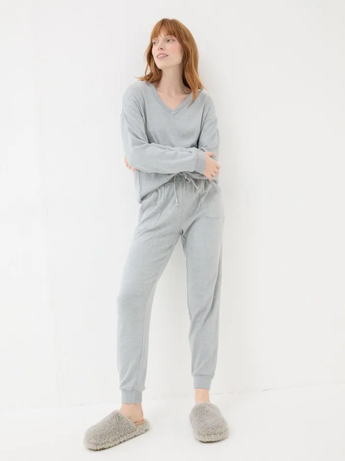 Women Pyjamas and Nightwear Fat Face Hannah Grey Lounge Top