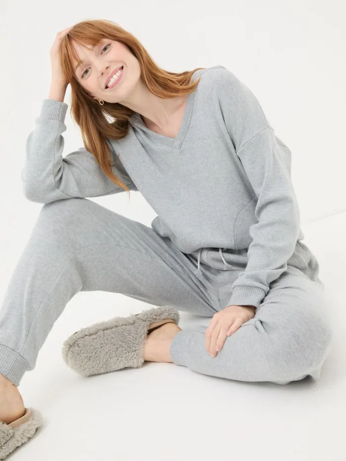 Women Pyjamas and Nightwear Fat Face Hannah Grey Lounge Top