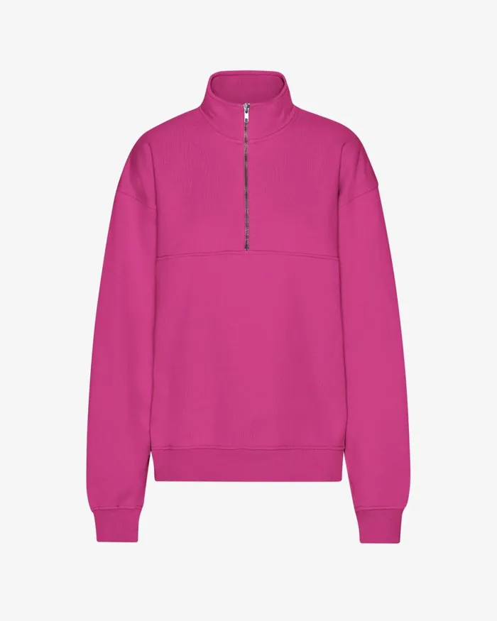Women Quarter Zips Colorful Standard Organic Quarter Zip Magenta Blaze