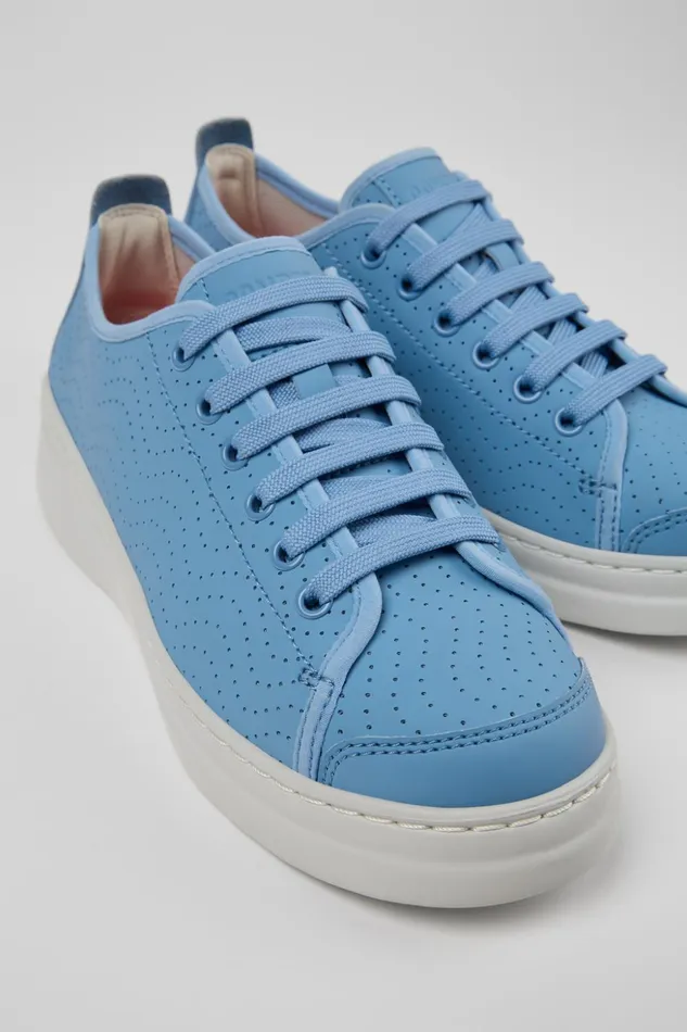 Women Runner Blue Leather Sneaker Camper Sneakers