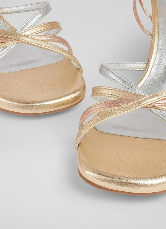 Women Sandals LKBennett Starlet Gold Metallic Strappy Sandals Silver Gold Women Sandals LKBennett Starlet Gold Metallic Strappy Sandals Silver Gold
