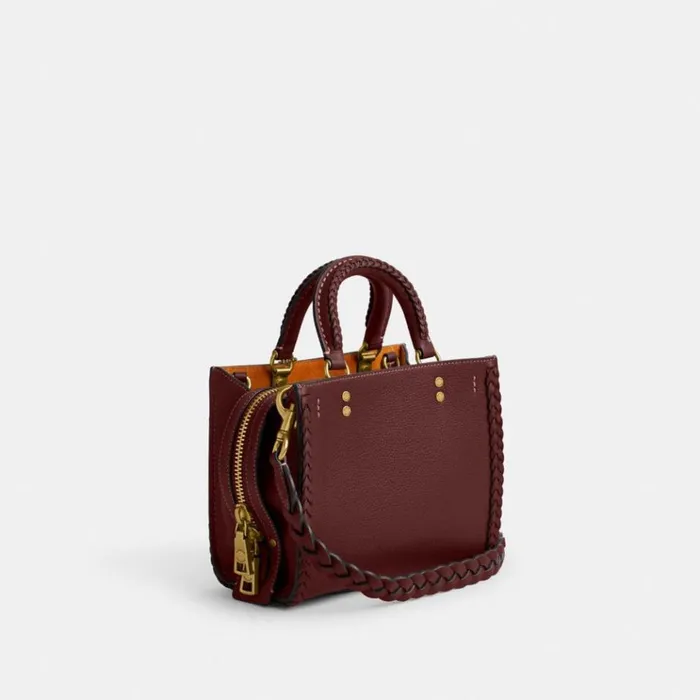 Women Satchels and Top Handles Coach Rogue 20 With Braid Brasswine
