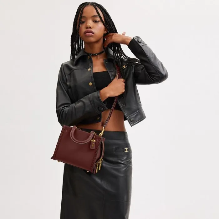 Women Satchels and Top Handles Coach Rogue 20 With Braid Brasswine