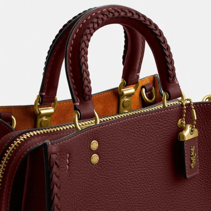 Women Satchels and Top Handles Coach Rogue 20 With Braid Brasswine