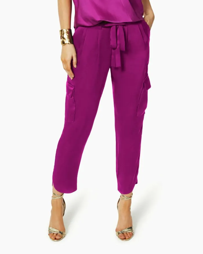 Women Satin Pocket Allyn Pant Spring Navy Ramy Brook Pants Women Satin Pocket Allyn Pant Spring Navy Ramy Brook Pants