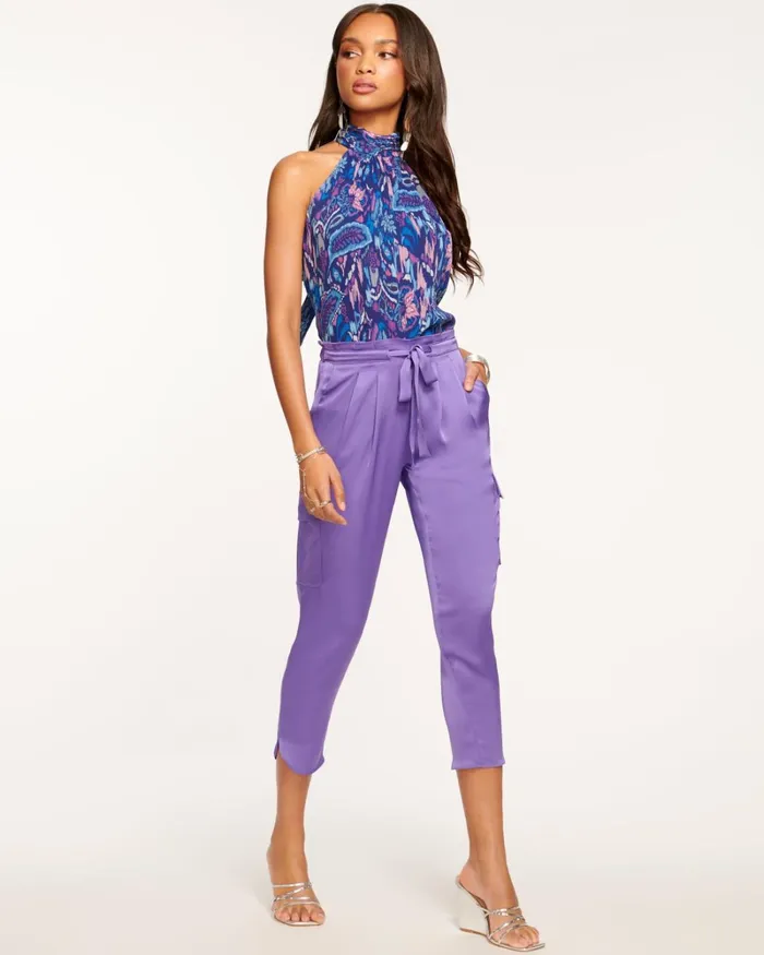 Women Satin Pocket Allyn Pant Spring Navy Ramy Brook Pants Women Satin Pocket Allyn Pant Spring Navy Ramy Brook Pants