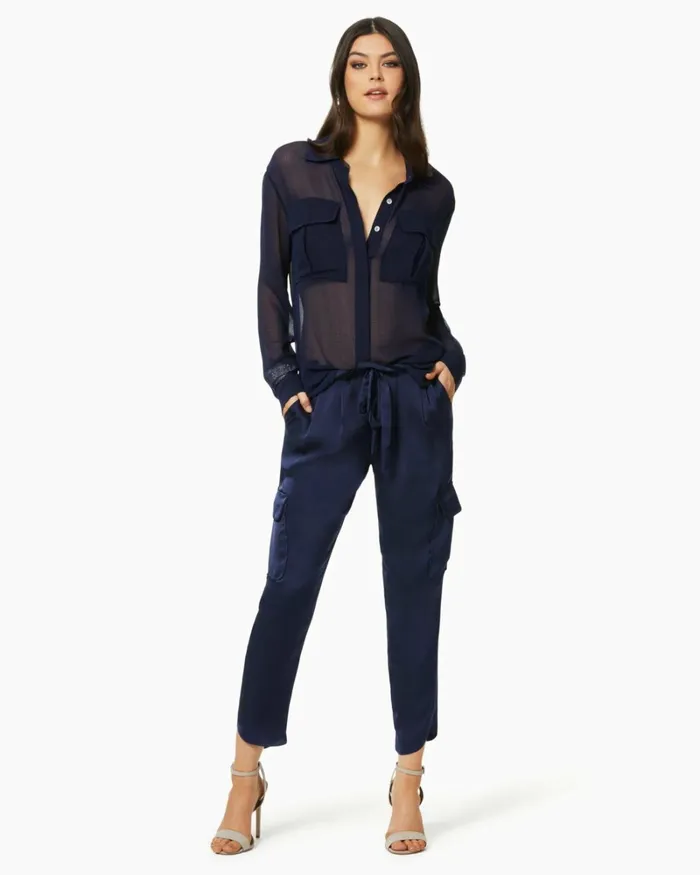 Women Satin Pocket Allyn Pant Spring Navy Ramy Brook Pants Women Satin Pocket Allyn Pant Spring Navy Ramy Brook Pants