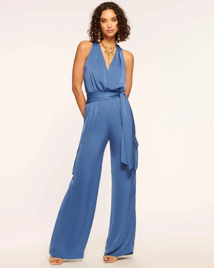 Women Savannah Cargo Jumpsuit True Blue Ramy Brook Dresses Women Savannah Cargo Jumpsuit True Blue Ramy Brook Dresses
