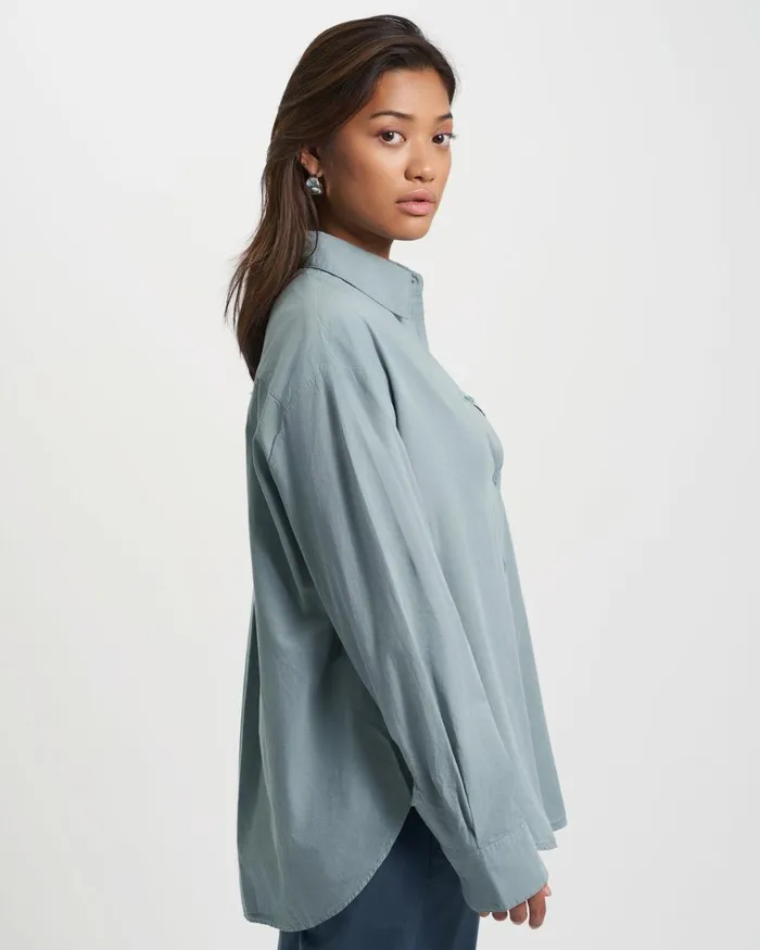 Women Shirts Colorful Standard Organic Oversized Shirt Steel Blue