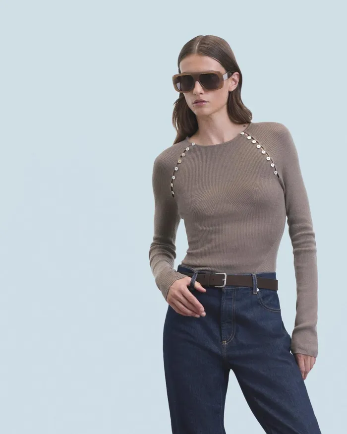 Women Shirts TShirts and Tops From Future Long Sleeve Top Taupe