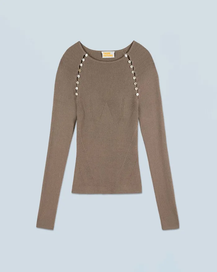 Women Shirts TShirts and Tops From Future Long Sleeve Top Taupe
