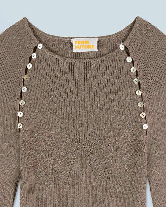Women Shirts TShirts and Tops From Future Long Sleeve Top Taupe