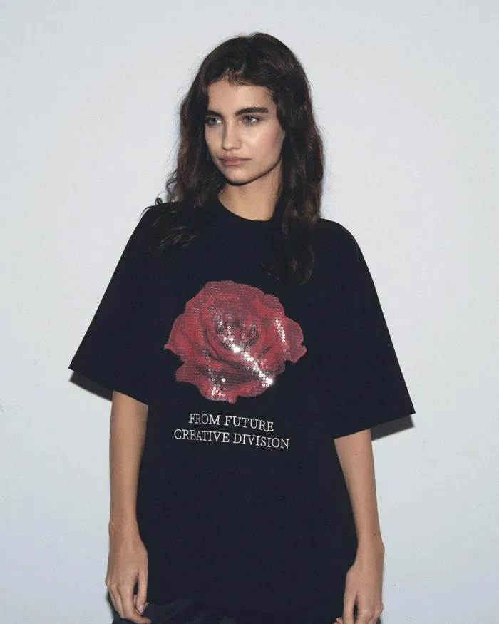Women Shirts TShirts and Tops From Future Rose Short Sleeves Crewneck TShirt Black Women Shirts TShirts and Tops From Future Rose Short Sleeves Crewneck TShirt Black