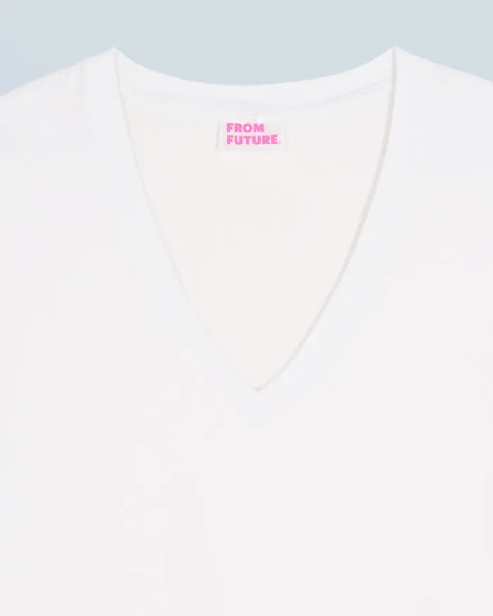Women Shirts TShirts and Tops From Future Short Sleeve VNeck TShirt White