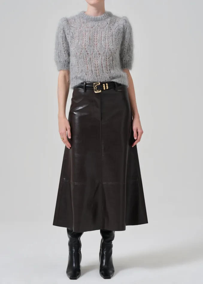 Women Shorts and Skirts Citizens Of Humanity Cassia Leather Skirt In Chocolate Dark Brown