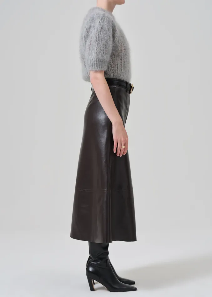 Women Shorts and Skirts Citizens Of Humanity Cassia Leather Skirt In Chocolate Dark Brown