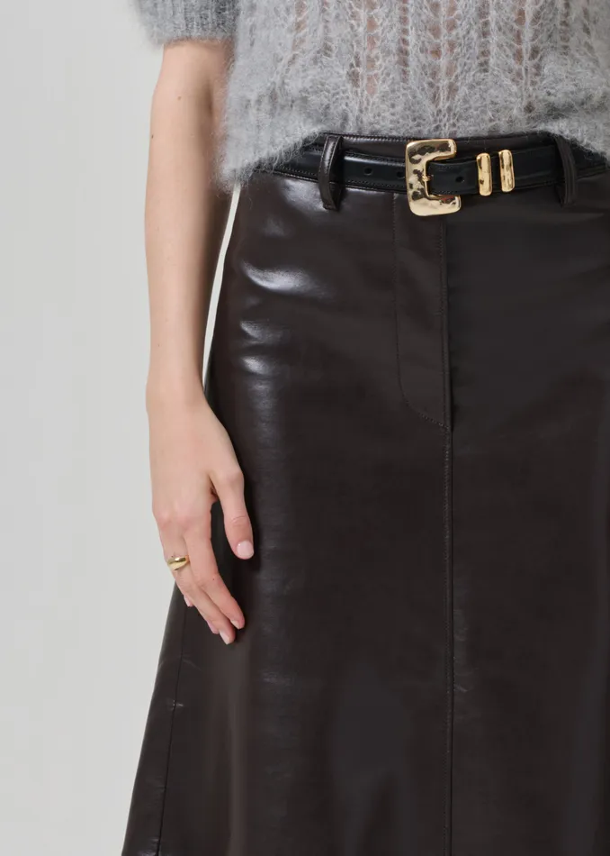 Women Shorts and Skirts Citizens Of Humanity Cassia Leather Skirt In Chocolate Dark Brown