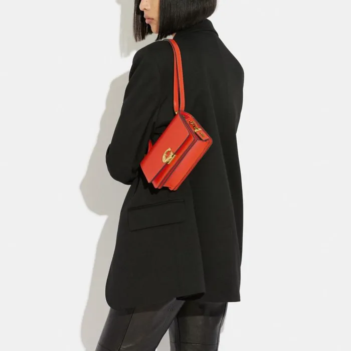 Women Shoulder Bags and Hobos Coach Bandit Crossbody Brasssun Orange