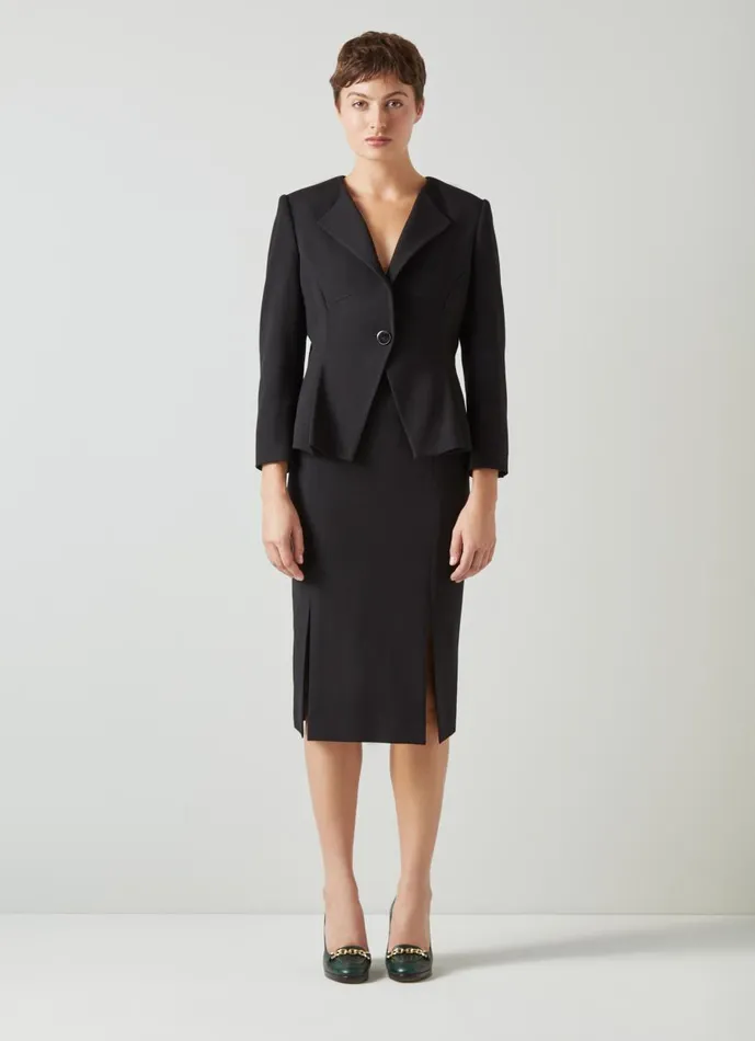 Women Skirts LKBennett Sky Black Crepe Pencil Skirt With LENZING ECOVERO Viscose Black