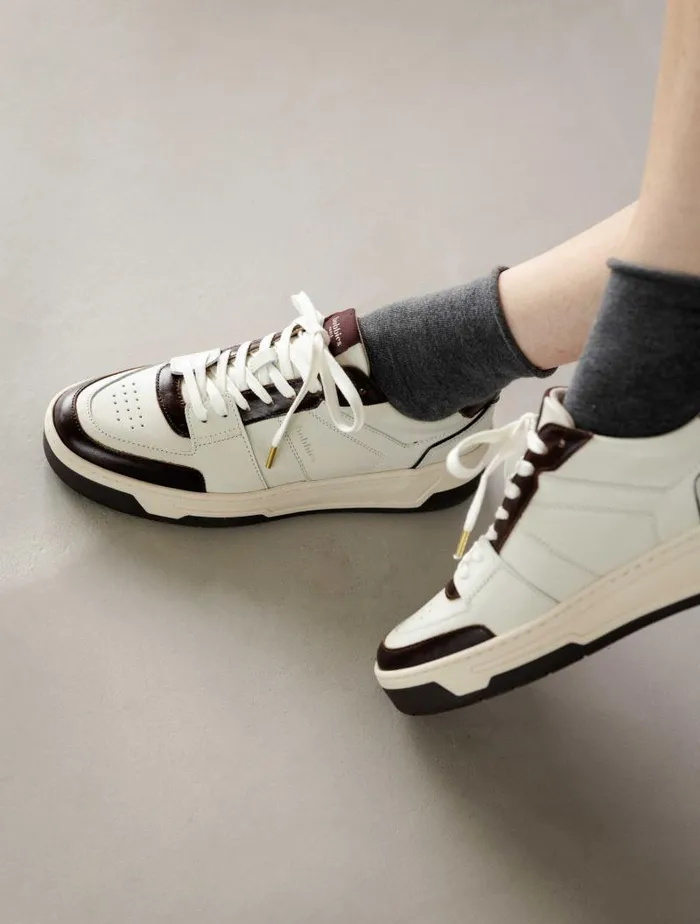 Women Sneakers Bobbies Miley Off White and Irish Coffee