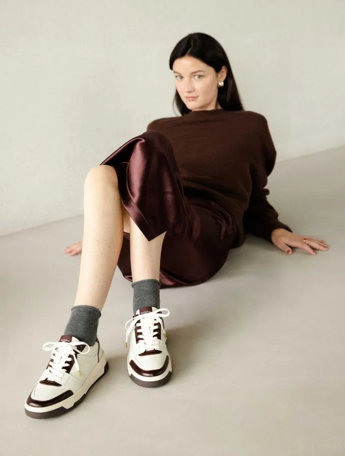 Women Sneakers Bobbies Miley Off White and Irish Coffee Women Sneakers Bobbies Miley Off White and Irish Coffee