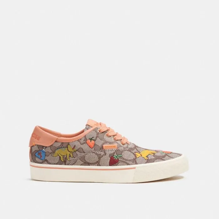 Women Sneakers Coach Coach X Observed By Us Skate Lace Up Sneaker In Signature Jacquard Oakfaded Orange Women Sneakers Coach Coach X Observed By Us Skate Lace Up Sneaker In Signature Jacquard Oakfaded Orange
