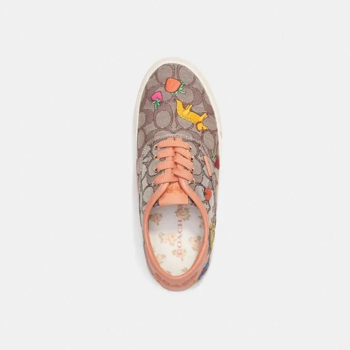 Women Sneakers Coach Coach X Observed By Us Skate Lace Up Sneaker In Signature Jacquard Oakfaded Orange Women Sneakers Coach Coach X Observed By Us Skate Lace Up Sneaker In Signature Jacquard Oakfaded Orange