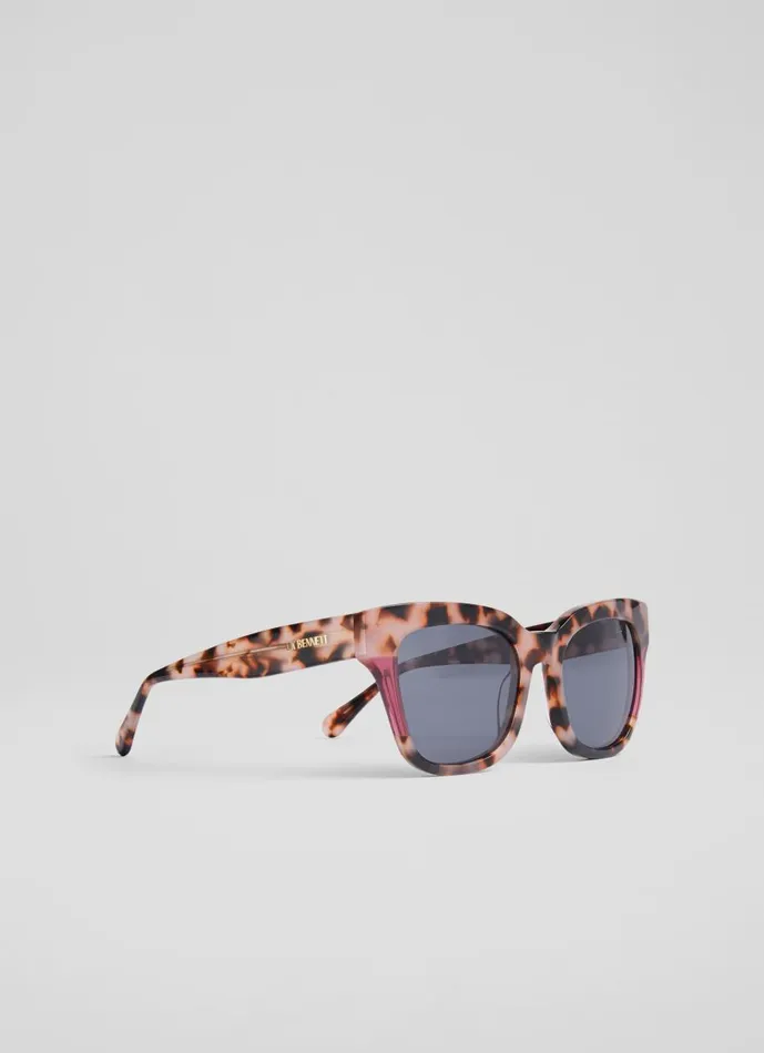 Women Sunglasses LKBennett Sabella Pink TortoiseEffect Acetate Sunglasses Women Sunglasses LKBennett Sabella Pink TortoiseEffect Acetate Sunglasses